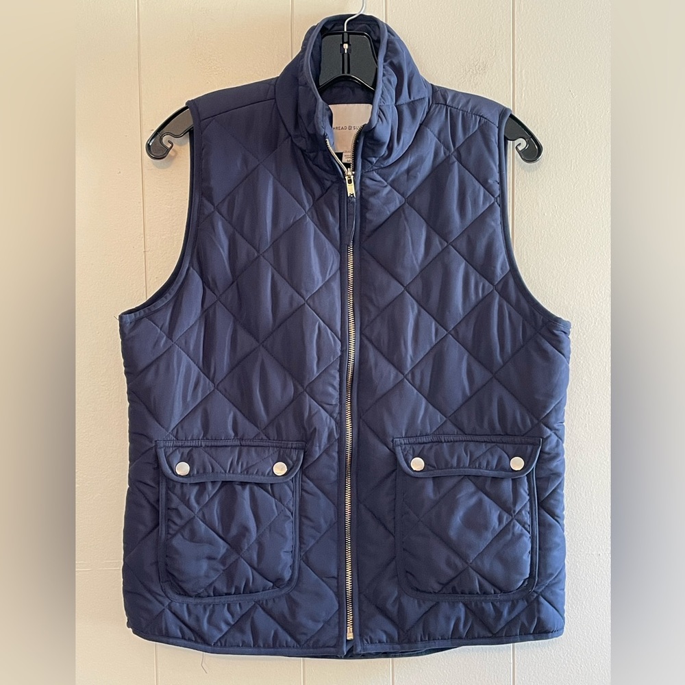 Thread & Supply Navy Blue Quilted Vest